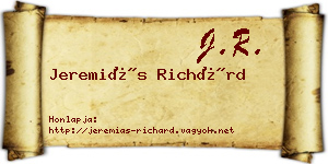 Jeremiás Richárd névjegykártya