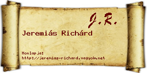 Jeremiás Richárd névjegykártya